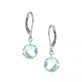 Earrings yellow gold in round blue topaz - BeJewels