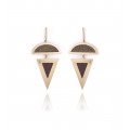 Pendant earrings in half-moon and triangle - Poli Joias