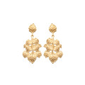 Gold-plated leaf pendant earrings "Izaure" - Bijoux Privés Discovery