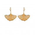 Gold-plated or silver-plated Ginkgo leaf earrings - Bijoux Privés Discovery