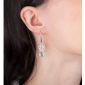 Drop earrings "Dream catcher and blue Pompom" - Lorenzo R