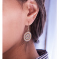 Silver drop earrings "Mosaique" - Lorenzo R