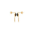 Black agate pendant earrings "Tilda" gold plated - Bijoux Privés Discovery