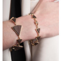Gold plated bracelet and wood and small triangle - Poli Joias