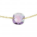 Bracelet chain yellow gold and amethyst cushion - BeJewels