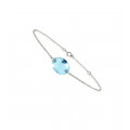 Chain bracelet white gold with blue Topaz - BeJewels