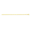 Bracelet maille alternée, 18 cm, or jaune 18 carats - ONE KISS