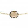 Yellow gold chain bracelet and smoky quartz- BeJewels