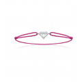 Bracelet cordon "diamant" et rose 