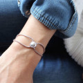 Cord bracelet / White silver "Mini Champ" - Virginie Carpentier