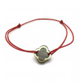 Red cord bracelet and grey mother of pearl - BeJewels