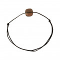 Black cord bracelet with smoky quartz - Tikopia