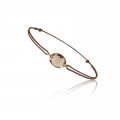 Bracelet with smoky quartz and brown cord - Be Jewels