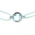 Cord bracelet with blue topaz for woman - Be Jewels