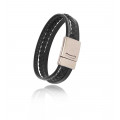Men's leather bracelet elitic cuff - Magnum