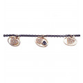 Chain bracelet in rhodium silver and 18K pink gold with diamonds