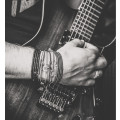 Men's guitar string bracelet "Long cross"- Sing a Song