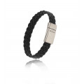 Flat braided leather bracelet for men - Magnum