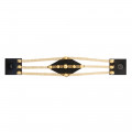 Leather bracelet with gold chains and studded beads - Sev Sevad