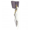 Cuff bracelet in violet leather - Ruby Feathers