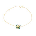 Yellow gold and malachite stone chain bracelet - Be Jewels!