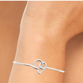 Bracelet jonc coeur argent