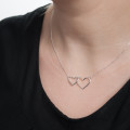 Silver necklace woman "2 hearts intertwined" - Lorenzo R