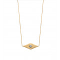 Silver or gold plated necklace "Yuma" with Labradorite stone - Bijoux Privés Discovery