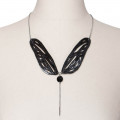 Wing necklace leather and pearl - Sev Sevad