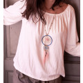 Dream catcher long necklace "Rosélor" - Amarkande