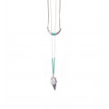 Long necklace double chain turquoise - Amarkande