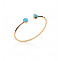 Gold plated bracelet with sky blue color stone - Bijoux Privés Discovery