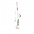Long necklace blue pearl "Butterfly" - Amarkande