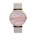 Wooden watch for woman "Aurora marble nude" with pink marble dial - WeWood