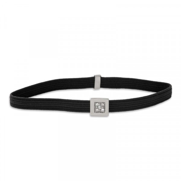 Bracelet stretchme "5th Diamond's Avenue" or blanc 9 carats et diamants - Aï Shiteru