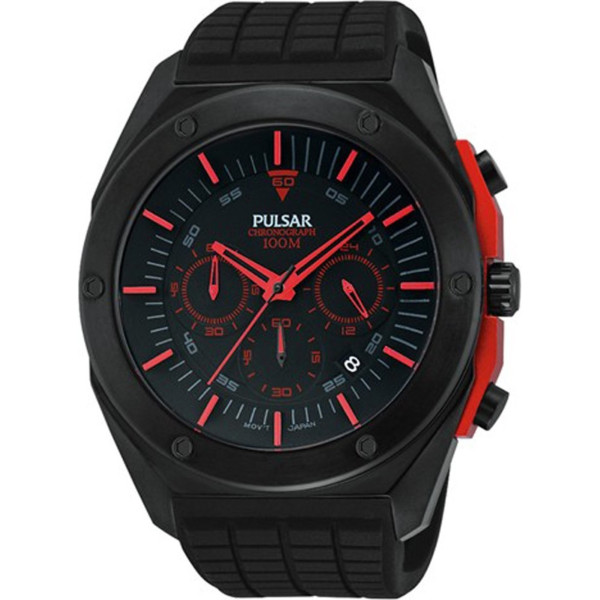 Montre Homme PULSAR - Bracelet en Acier Inoxydable Noir - 45MM