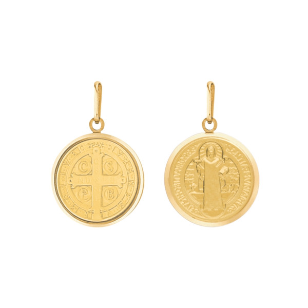 ONEKISS - Médaille St Benoît, Or jaune 18k