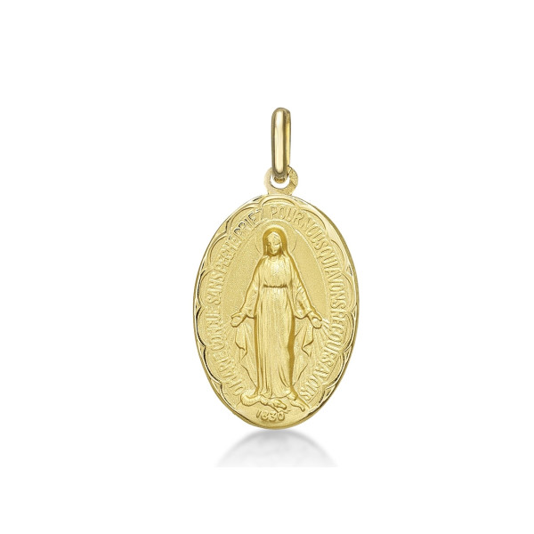 ONEKISS - Médaille Vierge miraculeuse, Or jaune 18k