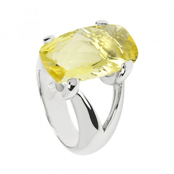 Bague HAPPY6 Argent Massif 925/1000 et Citrine Jaune - VALLÈS DORDAL