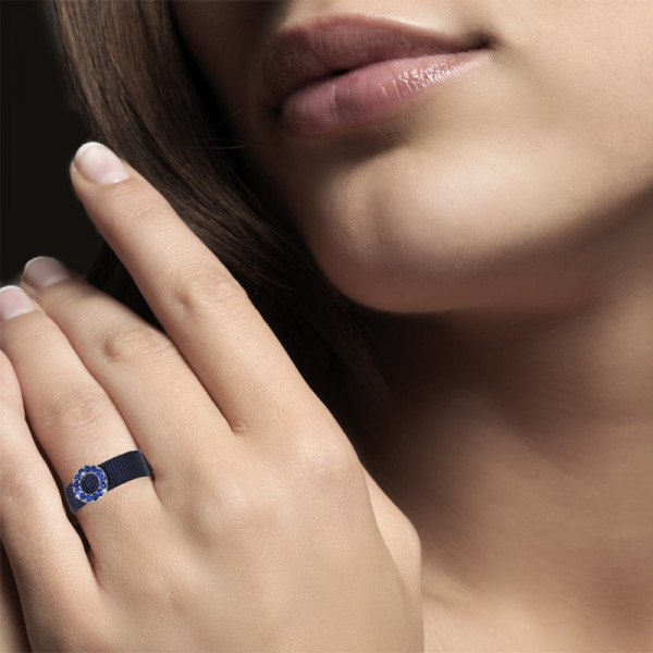 Bague femme stretchme  en argent et zircon - Aï Shiteru