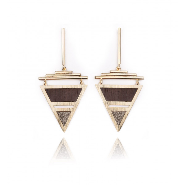 Boucles d'oreilles pendantes "Triangle" - Poli Joias