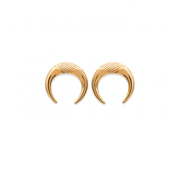 Boucles d'oreilles rondes plaqué or ou argent CORNES - Lorenzo R