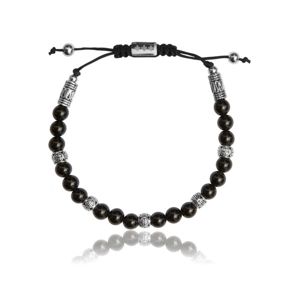 Bracelet onyx noire en pierres naturelles - Lauren Steven