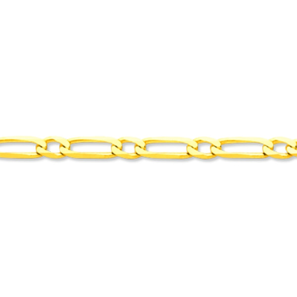 Bracelet maille alternée, 18 cm, or jaune 18 carats - ONE KISS