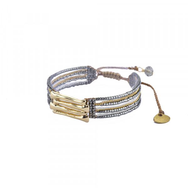 Bracelet "Guaca" perles argent - Collection Mishky été 2018