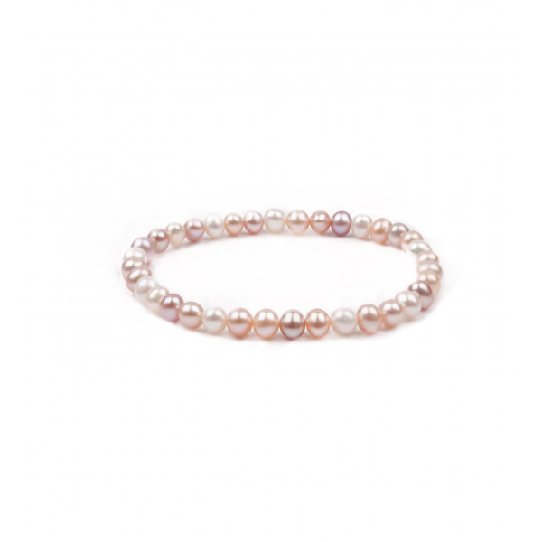 Bracelet en perles d'eau douce blanches et roses - Tikopia