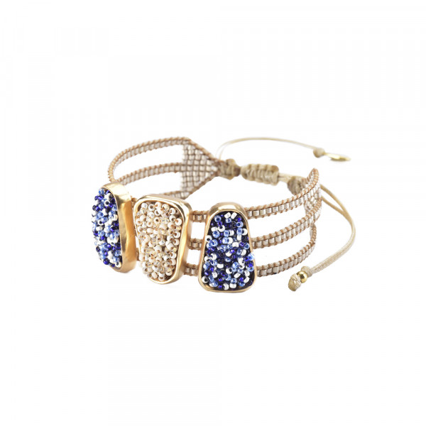 Bracelet Mishky "Pietre" bleu et blanc - Collection Mishky Eté 2018