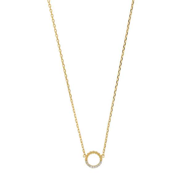 Collier cercle perlé en Plaqué or