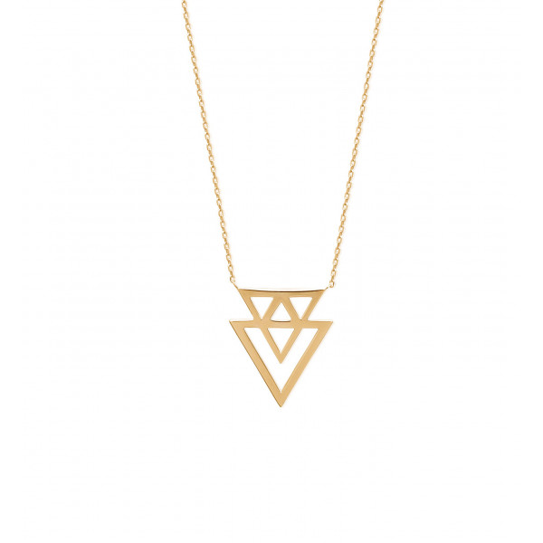 Collier chaine plaqué or 3 TRIANGLES