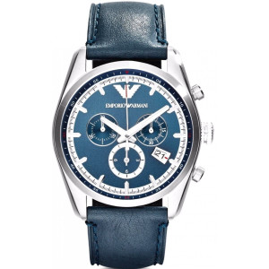 Montre ARMANI Homme Acier Inoxydable  Gris  - Bleu  - 43MM